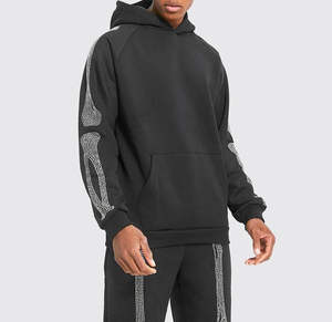 Ensemble survêtement streetwear pour homme de qualité supérieure personnalisé, lavé à l'acide, avec sweat à capuche et pantalon de survêtement, logo personnalisé, taille plus pour l'extérieur - Product Image 5