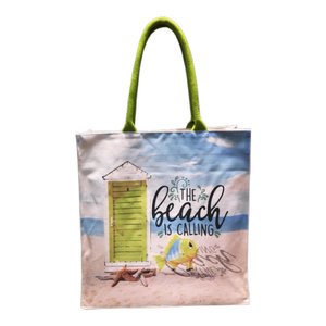 Sac de plage 100% coton à motif crochet Sac à provisions élégant - Product Image 3