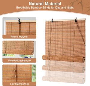 Wholesale Most Popular Rainproof Cordless Bamboo Roman Rolling/Roller Shades Match <strong>Stick</strong> Window <strong>Blinds</strong> - Product Image 6