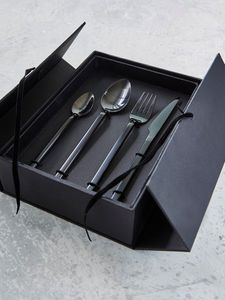 Meilleur ensemble de couverts en acier inoxydable noir à vendre, couteau, fourchette, cuillère, 4 pièces, pour mariage, avec boîte cadeau - Product Image 6