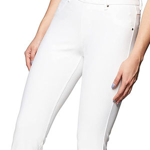 Pantalones de mezclilla de mujer ajustados personalizados, pantalones de mezclilla rectos holgados para mujer, pantalones vaqueros de mezclilla blancos ajustados con bolsillos delanteros teñidos en blanco - Product Image 5