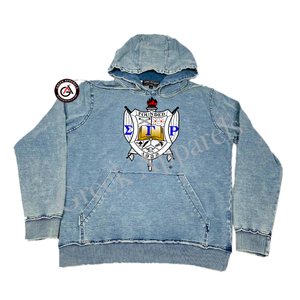 Sigma เสื้อฮู้ดปักลายแกมม่า Rho soror ผ้ายีนส์สำหรับผู้หญิงมีฮู้ดปักลายสำหรับสโมสร - Product Image 2