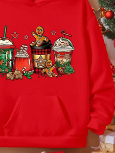 Sweat à capuche de Noël avec lettres blanches Design Fleece Full Dye Sublimation Sweatshirts Hommes 100% Polyester Fleece Hoodies - Product Image 4