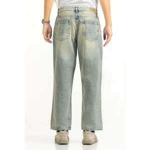 กางเกงยีนส์ทรงตรงหลวมสไตล์วินเทจฮิปฮอป ขากว้าง ผ้าฝ้ายแท้ 100% ซักแบบสโตนวอช รุ่น MN-JNS-SS25-004 สำหรับฤดูหนาว - Product Image 5