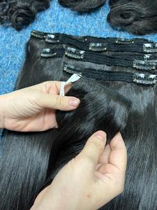 Nouvelles extensions de cheveux Ivirgo Hair Vietnam Raw Clip-in, 100% cheveux humains, cheveux vierges vietnamiens Remy, lisses, trame simple, qualité 10A - Product Image 2