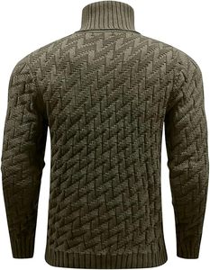 High Quality Customized <b>Men's</b> Oversized-Fit Knitted <b>Shirts</b> Trendy Design Streetwear Turtleneck Sweatshirt 2024 - Product Image 4