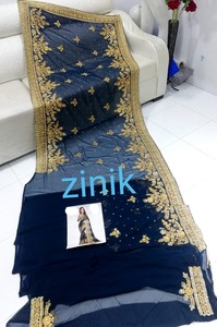 Saree de gasa bordada para trabajar, producto en oferta, India/paquistaní, Zari, 2022 - Product Image 3