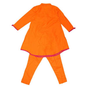 ชุดสูท 2 ชิ้นปักลายสำหรับเด็กผู้หญิง - สีส้ม - Product Image 4