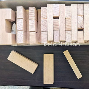 Blocs de construction en bois de hêtre naturel en gros, jeux de construction en bois, tours à empiler, jeux de plein air pour enfants - Product Image 1