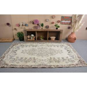 Clásico Beige marrón 5,4X8,9 pies Vintage alfombra turca Imitación Piel de conejo látex nuevo Patchwork rectángulo alfombras de pasillo para cabecera - Product Image 1