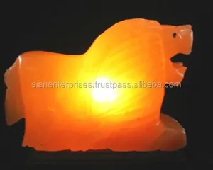 Nuit Lion Rose Rock Sel Lampe Sculpté Thème Animal Du Pakistan par Crystal-Sian Enterprises Cadeaux D'affaires Avantages Pour La Santé - Product Image 6