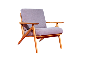 Ensemble chaise longue et table d'appoint en bois moderne - Product Image 3