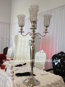 Silver Tall Wedding Candelabra With Flower Bowl for Wedding Centerpiece 9 Arms Floor Candelabra Stand for <b>Taper</b> <b>Candles</b> - Product Image 6