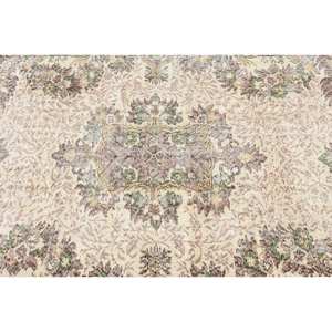 Alfombra tradicional de lana Beige de 5,7x9,4 pies, diseño rectangular de retazos turcos hechos a mano para entrada, pasillo, sala de estar, látex - Product Image 5