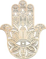 Art mural en métal main de Hamsa, décoration intérieure, sculpture murale en métal découpée au laser, motif floral, pour la maison, le bureau, le studio de yoga, décoration murale