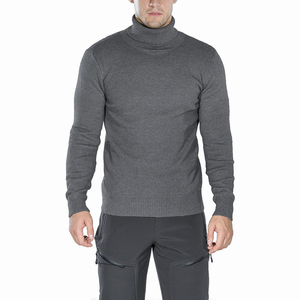Pull-over à col rond pour homme en coton 100% respirant, couleur unie, manches longues, tricot décontracté pour l'automne et l'hiver - Product Image 1