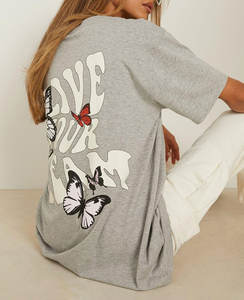 T-shirt décontracté d'été pour femme à col rond et manches courtes, personnalisable, style streetwear, avec décoration perforée - Product Image 1