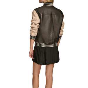 Nouvelles vestes pour femmes à un seul bouton, avec patch en sherpa brodé, respirantes, courtes, avec motif de lettres, vestes varsity pour femmes - Product Image 4