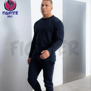 Ualité Meilleurs hommes Slim Fit Fitness vêtements d'entraînement survêtements évasés bouffant impression 2 pièces ensemble survêtement pour hommes - Product Image 1
