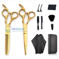 Ciseaux professionnels de coupe et d'éclaircissage pour salon de coiffure, ciseaux de barbier, ensemble de coiffure, kit d'outils de coupe de cheveux en acier inoxydable pour barbiers