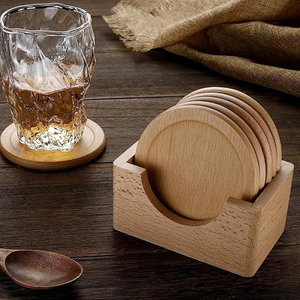 Top Người Bán Độc Đáo Hoàn Thành Vòng Hình Dạng Gỗ Tự Nhiên Trà Phục Vụ Coaster Với Chủ Bộ 6 Pcs Gỗ Coaster Uống Nước Trái Cây Đồ Ăn Nhẹ - Product Image 5