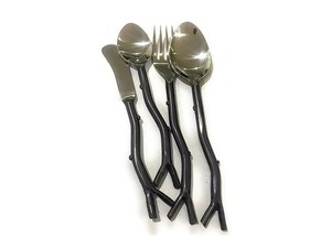 Cubiertos con mango de diseño único, juego de 5 tenedores, cuchara, cuchillo, tenedor, cubiertos aptos para lavavajillas de ACMI - Product Image 5