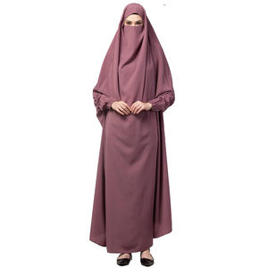 Branded Women Dubai 2025 Muslim Abaya Wholesale Modest Solid Satin Arabic Traditional <b>Long</b> 3 Layer Islamic <b>Long</b> <b>Dress</b> - Product Image 1