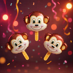 Globo de aluminio con diseño de mono para fiesta, 16x30 cm, 3 unidades, decoración para fiestas - Product Image 3