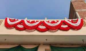 Toran artisanal à double couche en marigold personnalisé pour Noël, Mangalsnanam, décorations de pendaison de crémaillère, Mehandi, Jaggo - Product Image 2