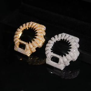 อะไหล่เปลี่ยนนาฬิกา Luxira Jewels ขนาด 40 มม. ประดับโมอิสซาไนต์สีขาว สำหรับนาฬิกาผู้ชายรุ่น Submarine Day ทำด้วยมือจากสแตนเลสสตีล พร้อมอุปกรณ์นิรภัย - Product Image 2