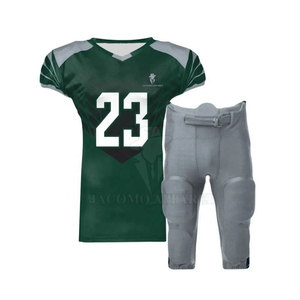 Maillot et pantalon de football américain personnalisés de haute qualité à manches courtes, respirants et anti-humidité, uniforme pour équipes et clubs, grandes tailles - Product Image 1