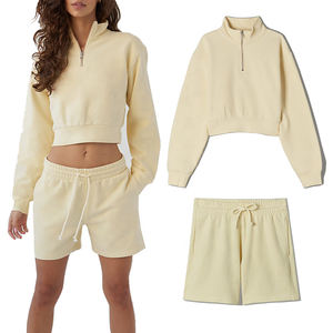 Camiseta de manga corta y pantalones cortos para mujer, conjunto de 2 piezas de ropa deportiva para mujer, venta al por mayor, verano 2022 - Product Image 4