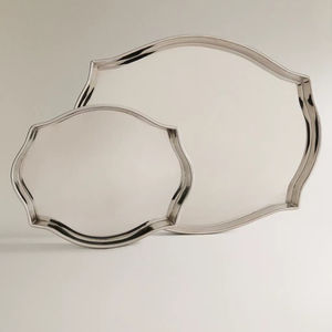 Bandeja de servir de acero inoxidable, bandeja de servir de metal, bandeja decorativa de acero inoxidable, plato de acero inoxidable - Product Image 1