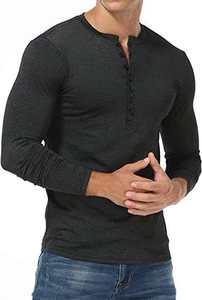 <b>Men</b> <b>Henley</b> Shirt Short <b>Sleeve</b> Cotton Classic Soft Lightweight Breathable for Summer and Daily Wear - Product Image 3