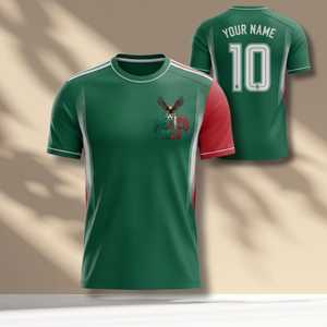 Maglia Unisex per Tifosi di Calcio Mondiali Messico 2026, T-Shirt Promozionale con Grafica Aquila Verde - Product Image 1