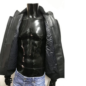 Chaqueta de cuero de motorista personalizada de tendencia para hombres, ropa de calle ajustada, proveedor OEM, Etiqueta Privada, Exportación a granel - Product Image 4