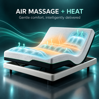 Matelas intelligent de luxe avec fonction de massage par air et chauffage, lit électrique réglable, matelas en mousse à mémoire de forme, système de sommeil