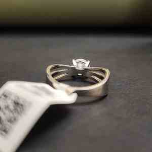 Elegant Lab Created Moissanite Engagement <b>Rings</b> Round Brilliant <b>Split</b> Shank Stainless Steel IGI Certified for Valentine's Gift - Product Image 3