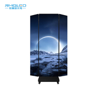 Afficheur d'affiche LED double face P2.5 HD 4K intérieur Écran d'affiche LED portable à trois volets pour la publicité en magasin