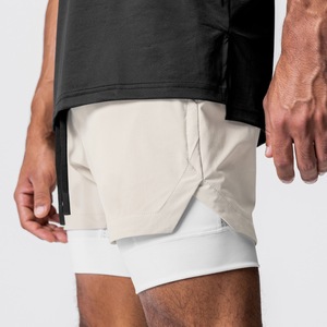 Nouveau design à la mode hommes Leggings avec short séchage rapide facile à porter streetwear doux durable hommes Shorts pour vêtements de plage - Product Image 2