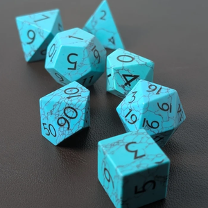 Dés en pierre de haute qualité, turquoise, cristal naturel, pierres de guérison Reiki, pierres gravées, ensemble de dés personnalisés, cristal Viking. - Product Image 5