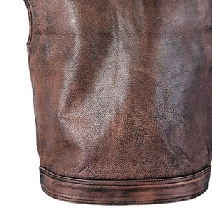 Gilet en cuir véritable pour femme, coupe ajustée, style motard, matelassé, polyvalent, durable, écologique - Product Image 3