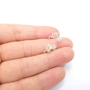 Pendientes de tuerca redondos de plata esterlina-Hallazgos de pendientes de poste de 11 MM - Product Image 6