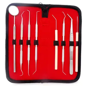 High Quality Basic Oral Dental Examination Orthodontic Equipment Set of 4 Pieces Dental Mirror Tweezers And Dental Probes