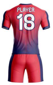 Camiseta de fútbol transpirable con cuello en V de alta calidad para adultos, diseño de sublimación cómodo, logotipos de colores personalizados, 100% poliéster de secado rápido - Product Image 3