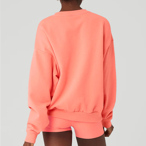 Ventes en gros de sweats à capuche et de sweat-shirts pour femmes respirants avec logo personnalisé, sweats à capuche oversize pour femmes, col rond, pull pour femmes, style streetwear d'hiver - Product Image 3