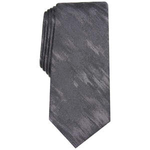 Cravatta Casual da Uomo Alfani Optimus Grigia con Stampa Jacquard Floreale e Motivi Animali in Seta e Lana, Taglia Regolare, Confezione Regalo - Product Image 1