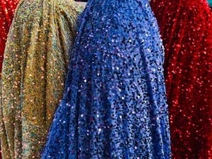 Tela de terciopelo de lujo con intrincados adornos de lentejuelas Ideal para moda, vestidos y manualidades creativas | Colección HitJem 2025 - Product Image 4