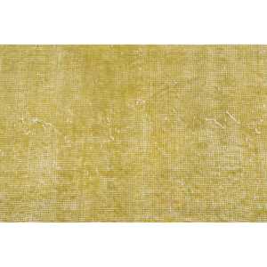 3.9x8.2 ft Rug, Turkish Rug, Vintage <b>Yellow</b> <b>Wool</b> Striped Rug - Product Image 5