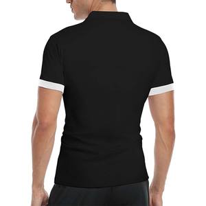 Polo noir de style golf pour homme, absorbant la transpiration, à manches courtes, vêtement décontracté moderne - Product Image 3